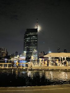 The NT Tower across the Chao Phraya river from IconSiam Mall.