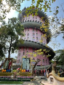 Wat Sam Phran, the Dragon Temple, is located just outside of Bangkok in Nakhon Pathom.